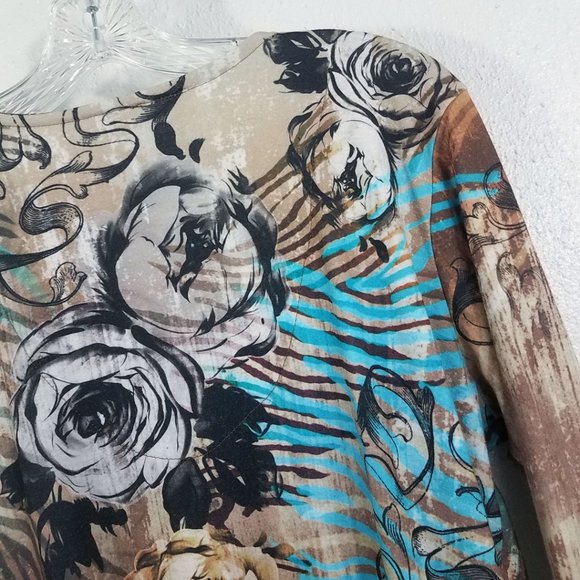 Impulse Women's Black Rose Shirt Top Blouse - Picture 10 of 13